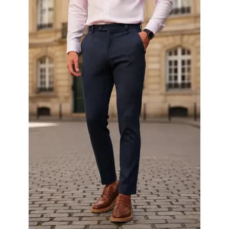 Foto de Calça Social Alfaiataria Masculina Malha Elastano Stretch