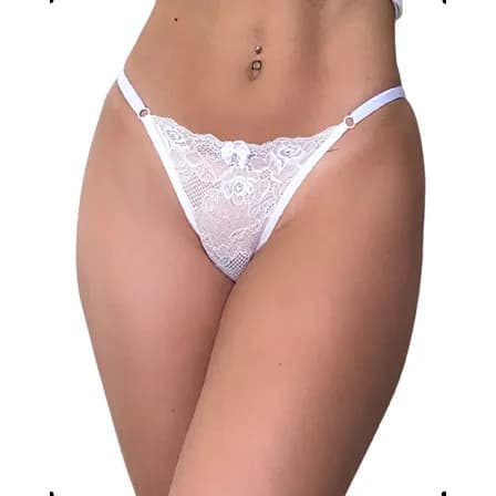 Foto de Calcinha De Renda Kit 10 Tanga Fio Lingerie Forro De Algodão