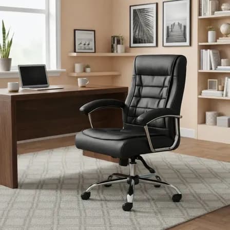 Foto de Cadeira de Escritório Presidente Ergonômica Com 42 Molas Ensacadas, Sistema Relax Com Trava, Pillow Top, U-Star Big 150KG