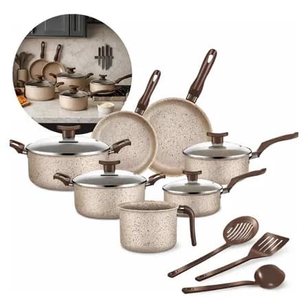 Foto de Conjunto de panelas antiaderente 10 peças Coffee cappuccino Imperial
