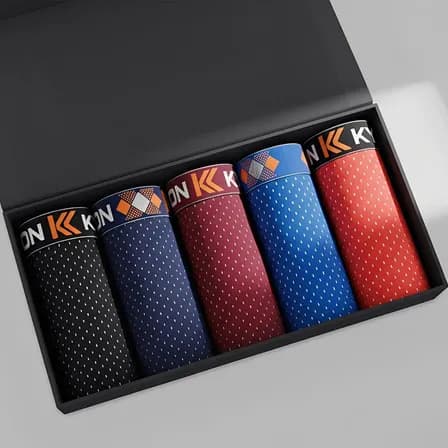 Foto de Kit 5 Cuecas Box Boxer Dry Fit Masculina Microfibra Premium