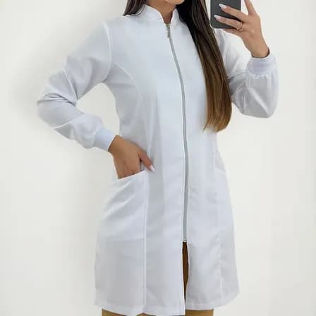 Foto de Jaleco Feminino Manga Longa Gabardine C/ziper E Punho