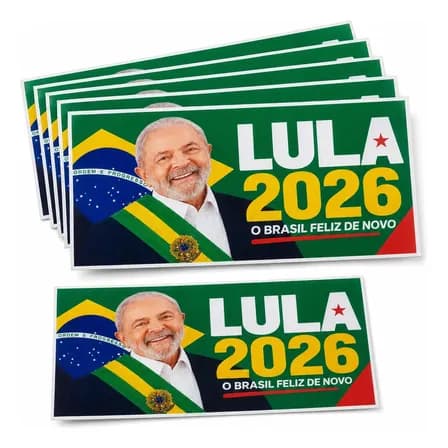 Foto de 60 Adesivos Eleição Lula Bandeira Brasil Carro Parede Vidro 8x8 Cm 8x6cm