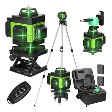 Foto de Kit Nível A Laser Verde 12 Linhas Esquadro + Suporte + Tripé