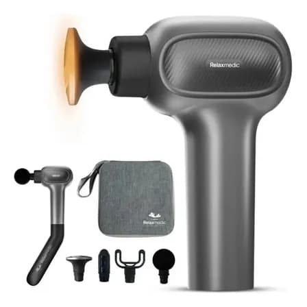 Foto de Pistola Massageadora com Aquecimento Elétrica Deep Therapy Flex Relaxmedic Cinza