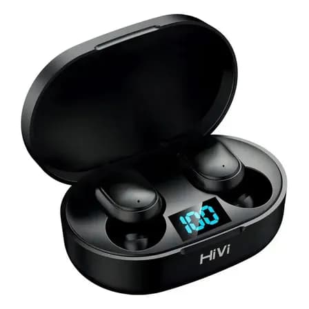 Foto de Hivi Fone De Ouvido Bluetooth 5.0 Par Sem Fio Duplo Cor Preto