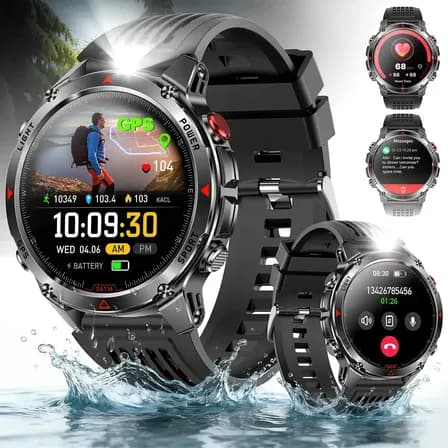 Foto de Relógio Inteligente Smartwatch GPS Autônomo À prova d'água 3ATM NOVANTE Masculino Feminino Esportivo Digital 530mAh Preto Bluetooth Chamadas Notificações Instantâneas Android IOS C