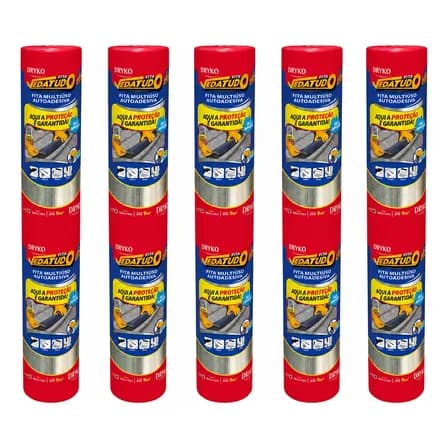 Foto de Kit 5 Manta Asfáltica Auto Adesiva Aluminizada 90cm X 10m Prata
