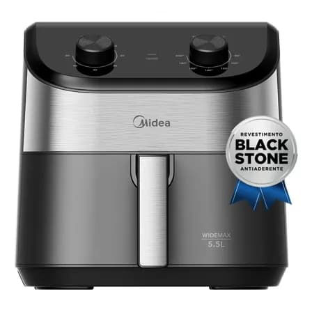 Foto de Fritadeira Air Fryer 5,5l Widemax Com Interior De Alumínio 1900w Midea