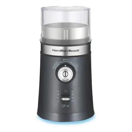 Foto de Moedor de Café Elétrico Hamilton Beach Ajustável Inox 150W Triturador Grãos Sementes Cuba Removível