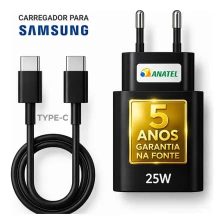 Foto de Carregador Super Rápido 25w Para Samsung Galaxy S24 S23 S22 S21 S20 Fe Ultra Motorola M22 M31 M32 M62 M63 M64 G15 Xiaomi Redmi Note 12 13 14 15 LG - Super Fast Cabo Blindado Tipo U