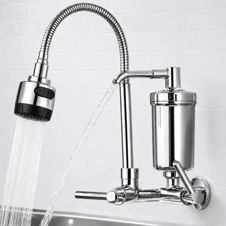 Foto de Torneira Gourmet Luxo Com Filtro Puficador Flexível Cozinha Parede 2 Jatos Cor Cromada - Marca Camperluz