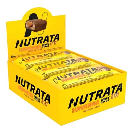 Foto de Barra de Proteína Nutrata Whey Grego Havanna de Doce de Leite - Kit 12 Unidades