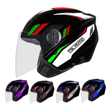 Foto de Capacete Moto Aberto Ebf Spark Jet Sting Feminino Masculino Branco Sergeant Brilhante 57/58