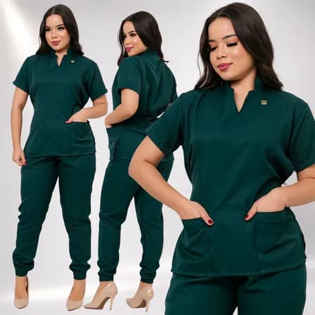 Foto de Pijama Cirúrgico Hospitalar Feminino Jogger Scrubs Gabardine