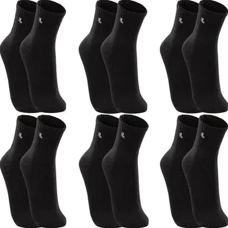 Foto de Kit 6 Pares Meias Lupo Cano Médio Esportivas Academia