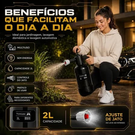 Foto de Pulverizador Manual 2 L Snow Foam Profissional Com 3 Bicos para Espuma Ativa