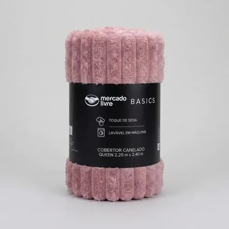 Foto de Cobertor De Microfibra Canelado Rosa Casal Toque De Seda Mercado Livre Basics