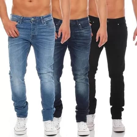 Foto de Kit 3 Calça Jeans Masculina Slim Fit Lycra Direto Da Fabrica