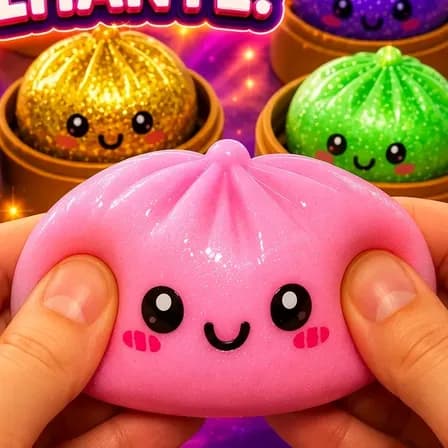 Foto de Squishy Brinquedo Antiestress Criança Glitter Raro Bolinho Surpresa