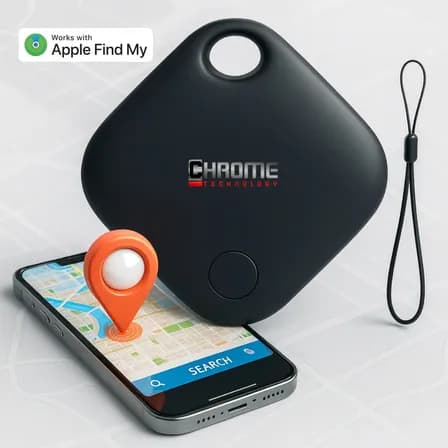 Foto de Mini Localizador Rastreador Smart Tag Gps Com Cordão Chaveiro Cor Preto Compatível Com iPhone Apple Chrome Technology