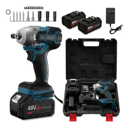 Foto de Chave De Impacto 48v Dupla Bateria Kit Com Maleta Sem Fio