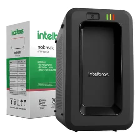 Foto de Nobreak Intelbras Attiv 600va 300w Bivolt Garantia 2 Anos Preto