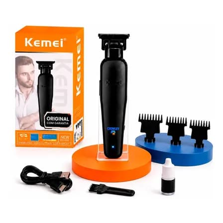 Foto de Máquina De Acabamento Profissional Kemei Km-2299 0gap Bivolt Black 127/220v