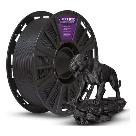 Foto de Filamento Pla Preto Velvet 1kg 1,75mm Premium Voolt3d