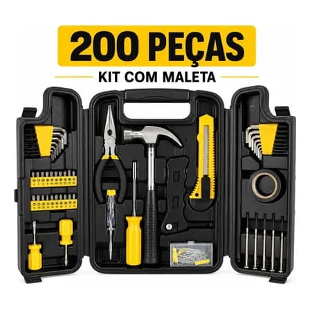 Foto de Jogo de Ferramentas 200 Peças com Chaves de Precisão e Allen Kit com Maleta Resistente - Titanium Platina
