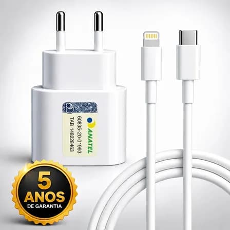 Foto de Carregador 30w Turbo Para iPhone 8 X Xr 11 12 13 14 Pro Max Fonte Usb C Cor Branca Dtimp