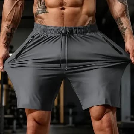 Foto de Bermuda Masculina Slim Fit De Poliamida Esportiva Fitness