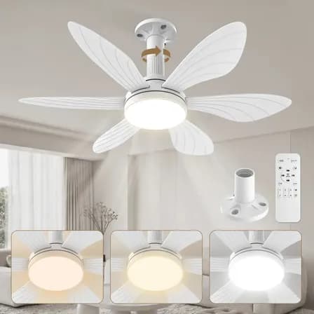 Foto de Ventilador de Teto FANSVENTO com Controle Remoto e Luz, 6 Pás e 6 Velocidades