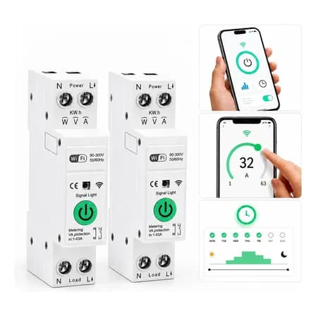 Foto de Kit 2 Disjuntor Inteligente Wifi Tuya 1-63a Alexa Google